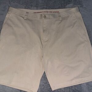 RHONE Light Tan Flat Front Shorts